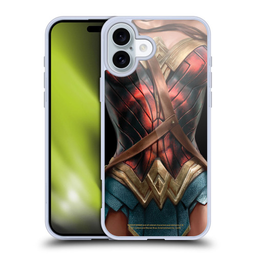 Wonder Woman Movie Character Art Costume Soft Gel Case for Apple iPhone 16 Plus
