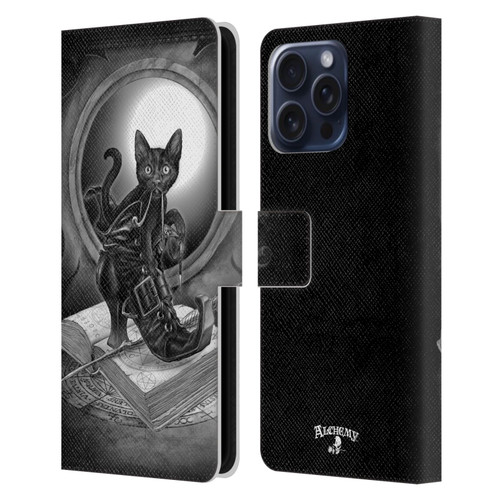 Alchemy Gothic Cats Midnight Mischief Leather Book Wallet Case Cover For Apple iPhone 16 Pro Max