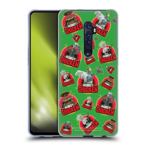 Robot Chicken Graphics Icons Soft Gel Case for OPPO Reno 2