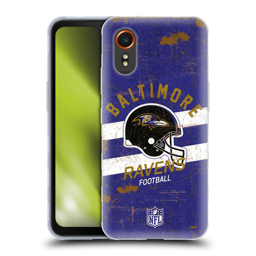 NFL Baltimore Ravens Logo Art Helmet Distressed Soft Gel Case for Samsung Galaxy Xcover7 5G