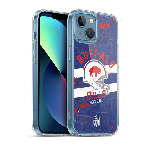 NFL Buffalo Bills Logo Art Helmet Distressed Soft Gel Case for Apple iPhone 13 Mini & MagSafe