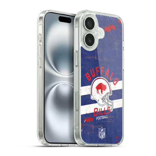 NFL Buffalo Bills Logo Art Helmet Distressed Soft Gel Case for Apple iPhone 16 Plus & MagSafe