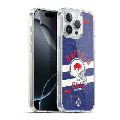 NFL Buffalo Bills Logo Art Helmet Distressed Soft Gel Case for Apple iPhone 16 Pro Max & MagSafe