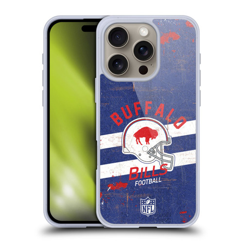 NFL Buffalo Bills Logo Art Helmet Distressed Soft Gel Case for Apple iPhone 16 Pro