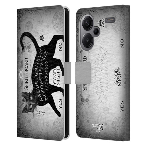 Alchemy Gothic Cats Black Cat Spirit Board Leather Book Wallet Case Cover For Xiaomi Redmi Note 13 Pro Plus 5G