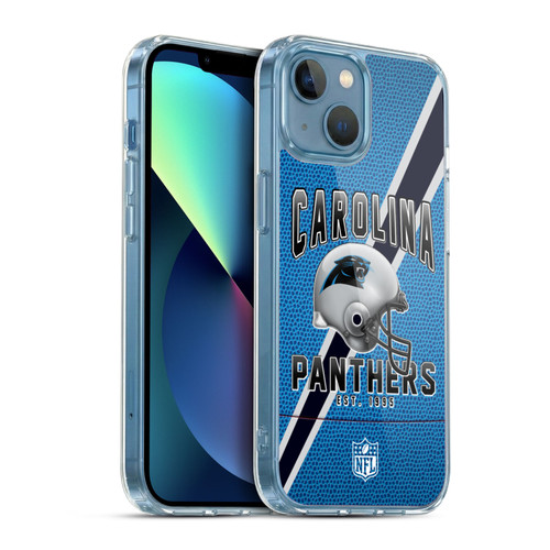 NFL Carolina Panthers Logo Art Football Stripes Soft Gel Case for Apple iPhone 13 Mini & MagSafe