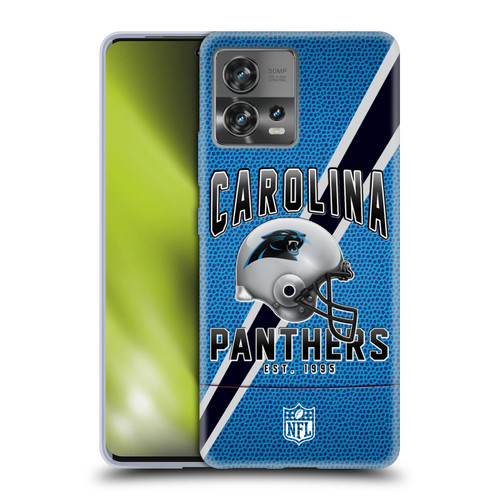 NFL Carolina Panthers Logo Art Football Stripes Soft Gel Case for Motorola Moto Edge 30 Fusion