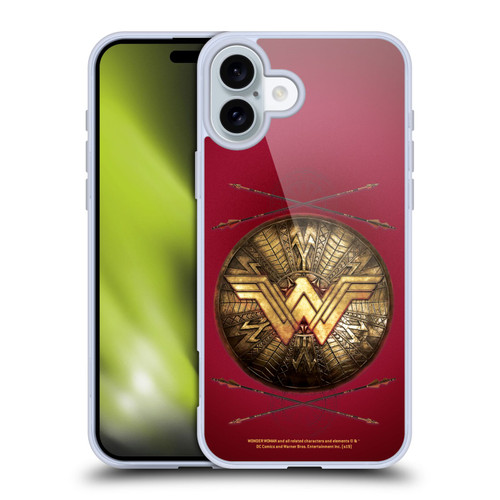 Wonder Woman Movie Logos Shield And Arrows Soft Gel Case for Apple iPhone 16 Plus