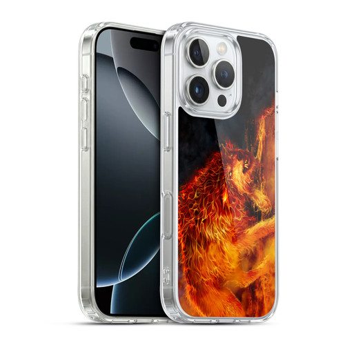 Tom Wood Fire Creatures Wolf Stalker Soft Gel Case for Apple iPhone 16 Pro & MagSafe