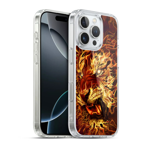 Tom Wood Fire Creatures Tiger Soft Gel Case for Apple iPhone 16 Pro & MagSafe