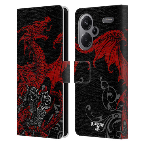 Alchemy Gothic Dragon Draco Rosa Leather Book Wallet Case Cover For Xiaomi Redmi Note 13 Pro Plus 5G