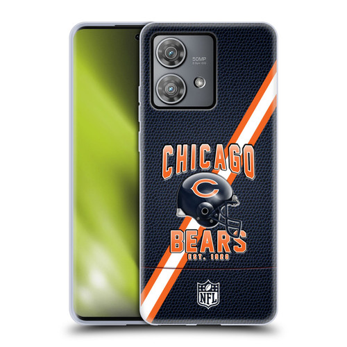 NFL Chicago Bears Logo Art Football Stripes Soft Gel Case for Motorola Edge 40 Neo 5G