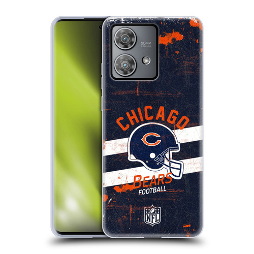 NFL Chicago Bears Logo Art Helmet Distressed Soft Gel Case for Motorola Edge 40 Neo 5G