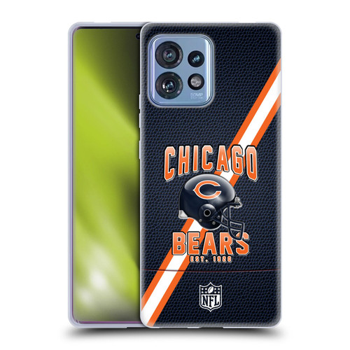 NFL Chicago Bears Logo Art Football Stripes Soft Gel Case for Motorola Moto Edge 40 Pro