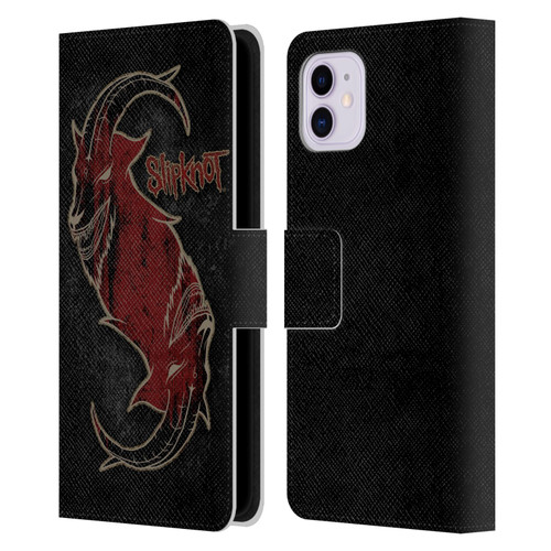 Slipknot Key Art Red Goat Leather Book Wallet Case Cover For Apple iPhone 11