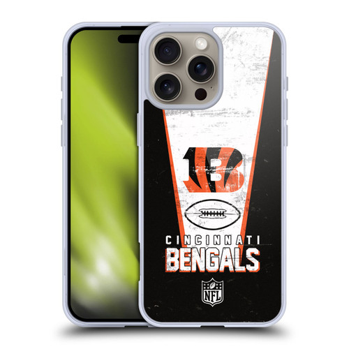 NFL Cincinnati Bengals Logo Art Banner Soft Gel Case for Apple iPhone 16 Pro Max