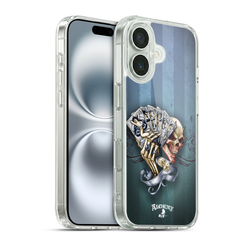 Alchemy Gothic Skull And Cards Read 'Em And Weep Soft Gel Case for Apple iPhone 16 & MagSafe