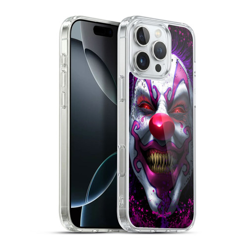 Tom Wood Horror Keep Smiling Clown Soft Gel Case for Apple iPhone 16 Pro Max & MagSafe