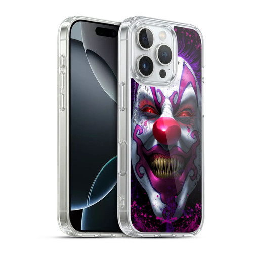 Tom Wood Horror Keep Smiling Clown Soft Gel Case for Apple iPhone 16 Pro & MagSafe