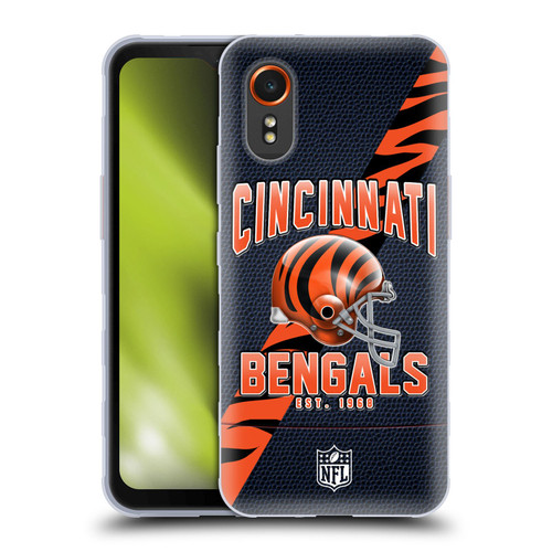 NFL Cincinnati Bengals Logo Art Football Stripes Soft Gel Case for Samsung Galaxy Xcover7 5G