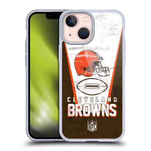 NFL Cleveland Browns Logo Art Banner Soft Gel Case for Apple iPhone 13 Mini