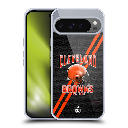 NFL Cleveland Browns Logo Art Football Stripes Soft Gel Case for Google Pixel 9 Pro XL