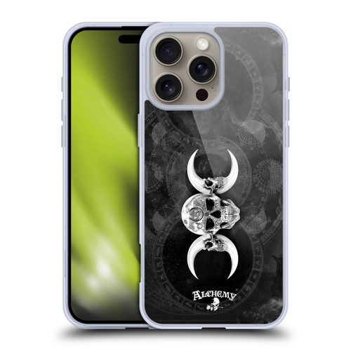 Alchemy Gothic Skull Dark Goddess Moon Soft Gel Case for Apple iPhone 16 Pro Max