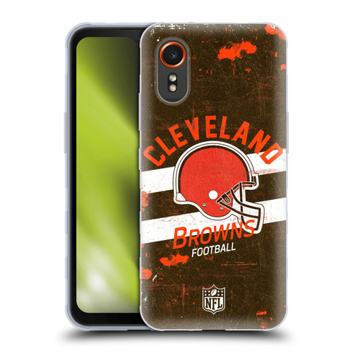 NFL Cleveland Browns Logo Art Helmet Distressed Soft Gel Case for Samsung Galaxy Xcover7 5G