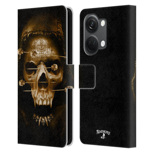 Alchemy Gothic Skull Death Fetish Leather Book Wallet Case Cover For OnePlus Nord 3 5G