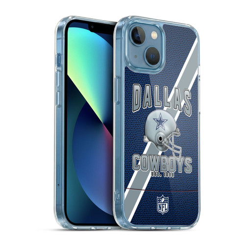 NFL Dallas Cowboys Logo Art Football Stripes Soft Gel Case for Apple iPhone 13 Mini & MagSafe