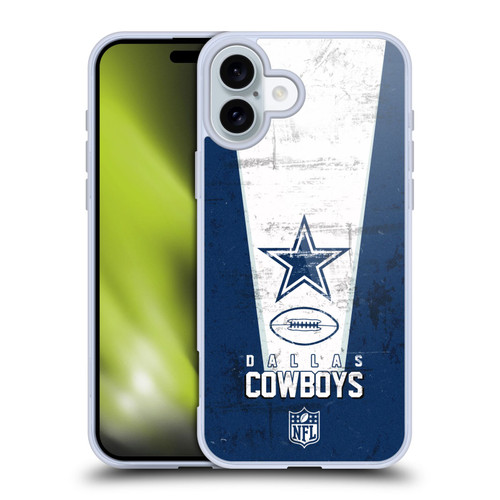 NFL Dallas Cowboys Logo Art Banner Soft Gel Case for Apple iPhone 16 Plus