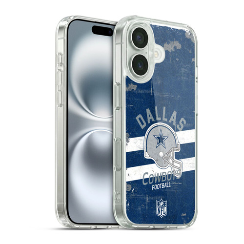NFL Dallas Cowboys Logo Art Helmet Distressed Soft Gel Case for Apple iPhone 16 & MagSafe