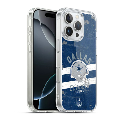 NFL Dallas Cowboys Logo Art Helmet Distressed Soft Gel Case for Apple iPhone 16 Pro & MagSafe
