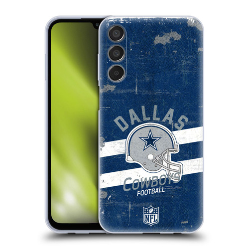 NFL Dallas Cowboys Logo Art Helmet Distressed Soft Gel Case for Samsung Galaxy M15/F15 5G