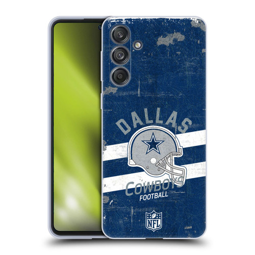 NFL Dallas Cowboys Logo Art Helmet Distressed Soft Gel Case for Samsung Galaxy M55 5G