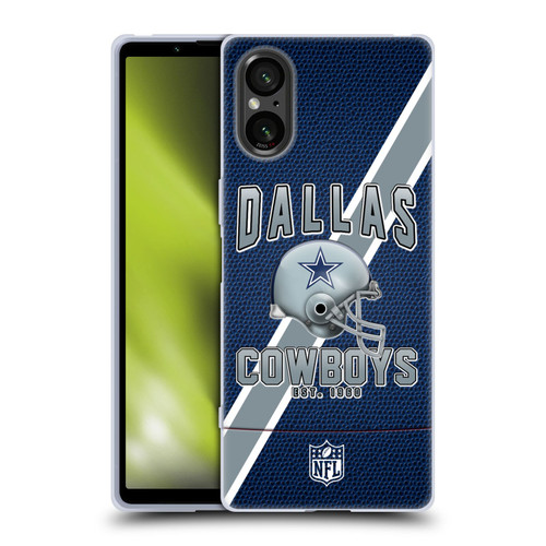 NFL Dallas Cowboys Logo Art Football Stripes Soft Gel Case for Sony Xperia 5 V 5G