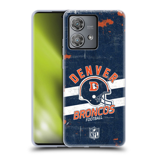 NFL Denver Broncos Logo Art Helmet Distressed Soft Gel Case for Motorola Edge 40 Neo 5G