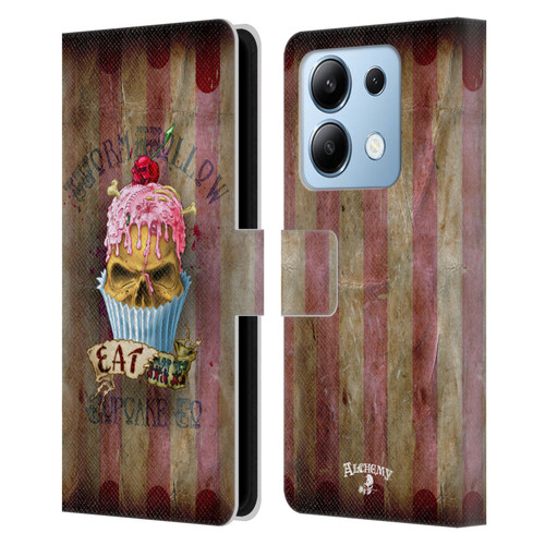 Alchemy Gothic Skull Eat Me Cupcake Leather Book Wallet Case Cover For Xiaomi Redmi Note 13/13 Pro 5G