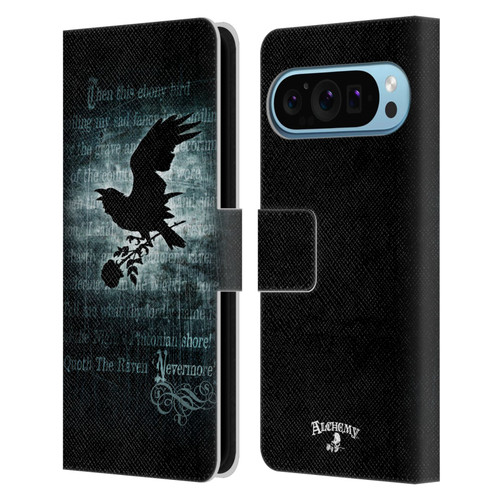 Alchemy Gothic Wing Nevermore Leather Book Wallet Case Cover For Google Pixel 9 / Pixel 9 Pro