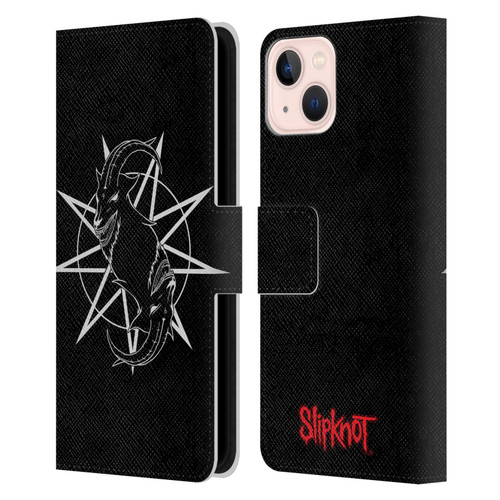Slipknot Key Art Goat Logo Leather Book Wallet Case Cover For Apple iPhone 13