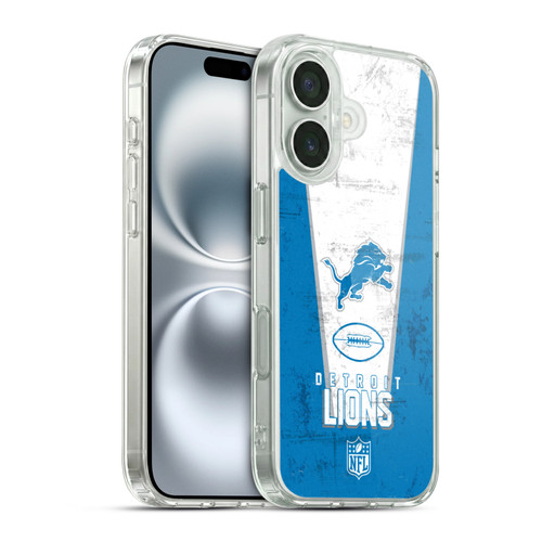 NFL Detroit Lions Logo Art Banner Soft Gel Case for Apple iPhone 16 & MagSafe
