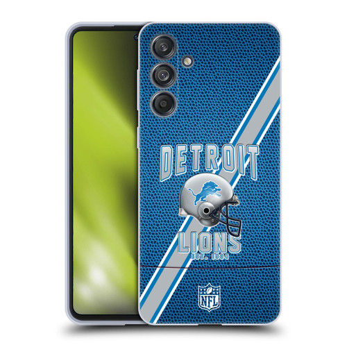 NFL Detroit Lions Logo Art Football Stripes Soft Gel Case for Samsung Galaxy M55 5G