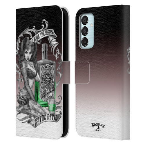 Alchemy Gothic Woman Devil's Green Dew Leather Book Wallet Case Cover For Samsung Galaxy M15/F15 5G