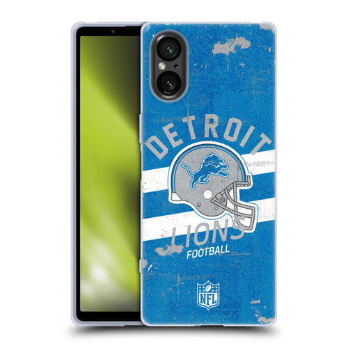 NFL Detroit Lions Logo Art Helmet Distressed Soft Gel Case for Sony Xperia 5 V 5G