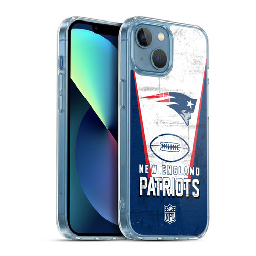 NFL New England Patriots Logo Art Banner Soft Gel Case for Apple iPhone 13 Mini & MagSafe