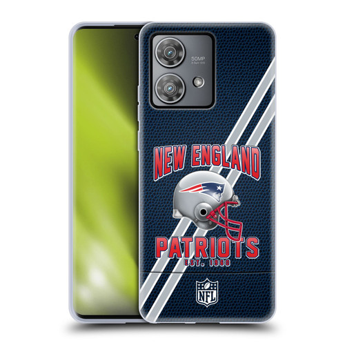 NFL New England Patriots Logo Art Football Stripes Soft Gel Case for Motorola Edge 40 Neo 5G