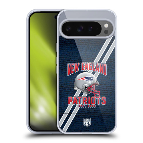 NFL New England Patriots Logo Art Football Stripes Soft Gel Case for Google Pixel 9 Pro XL