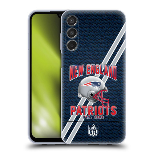 NFL New England Patriots Logo Art Football Stripes Soft Gel Case for Samsung Galaxy M15/F15 5G