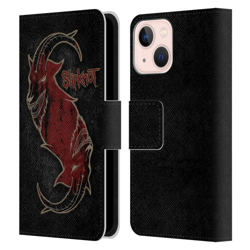 Slipknot Key Art Red Goat Leather Book Wallet Case Cover For Apple iPhone 13 Mini