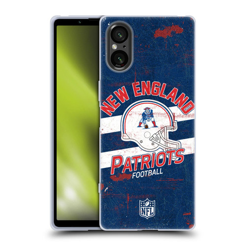NFL New England Patriots Logo Art Helmet Distressed Soft Gel Case for Sony Xperia 5 V 5G